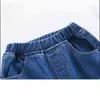 Winter Nieuwe Jeans Kinderen Jongen Solid Uitloper Fluwelen Casual Broek Zwart Blauw Mid Elastische Taille Warme Kinderkleding voor 2-6Y G1220