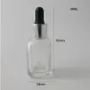 20 x 30ml kare temizle cam uçucu yağ şişesi damlalık 1 oz kozmetik e-sıvı şişeleri ile yeni varış !!!