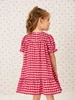 Peutermeisjes Gingham Puff Sleeve jurk zij