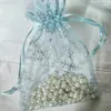 Sac en organza flocon de neige 9x12cm, pochette à bijoux, cadeaux de mariage, porte-cadeau, fête à thème d'hiver, décor doux, sac de bonbons d'anniversaire, vente en gros