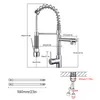 Gavaer Spring Pull Down Kitchen Faucet Nozzle Dual Mode Water Mixer Single Handle Hot Cold 2 Outlet Shower Swivel Kitchen Taps T200710