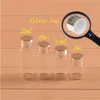 12pcs 8ml 15ml 20ml 25ml Mini Glass Bottles With Silver Swivelling Cover Screw Caps Weding Gift Jars Wholesale