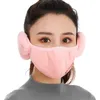 2 in 1 Unisex Ağız Muffle Pamuklu Earmuffs Maskeleri Kış Moda Erkekler Kadınlar Açık Sıcak Rüzgar Geçirmez Yarım Maske Bisiklet Maskeleri GGA3784-2