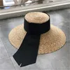 Retro Silk Ribbon Grass Braid Sun Hats Fashion Holiday Beach Hat Womens Wide Brim Hats High Quality Sun Hat Tide Fisherman Flat Ha2482057