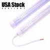 T8 V Shaped 144W Led Tube Lights Integrated 8ft 8 foot cooler door lighting double row shop lights Tubes