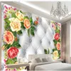 Luxe europese stijl sieraden wallpapers zachte pakket diamant muurschildering woonkamer 3d stereoscopisch behang