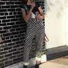 NIBESSER Retro Streetwear Hiphop Overall Plaid Print Overalls Frauen Harajuku Lose Bib Cargo Hosen 201031