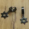 Pendientes colgantes con forma de círculo cruzado de Estrella de David negra para hombre, aretes de acero inoxidable, joyería masculina judía perfecta para cualquier ocasión 284w