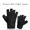 Men Fitness Heavyweight Training Half Finger Gloves Non-Slip Breathable Extended Wrist Support Bodybuilding Weightlifting Sports Q0107