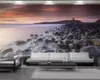 Güzel sahil manzara 3d duvar kağıdı klasik 3d duvar kağıdı romantik manzara dekoratif ipek 3d duvar kağıdı