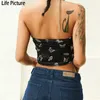 Rapwriter Chain Spaghetti Strap Velvet Crop Top Female Summer 2020 Backless Streetwear Sleeveless Camis Bustier LJ200818