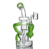 Recylcer Bong Bent Neck Pipes Hookahs Buoy Base Bong Classic Bubbler Recycler Oil Rigs