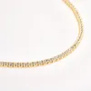 Andywen 925 Sterling Silver Gold Long Chain Full Zircon Chain Choker Halsband 2020 Rock Punk Crystal CZ Luxury Smycken Fine Rock Q0531