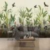Пользовательские любые размерные обои на ролью 3D ручная роспись тропических растений Цветы и птицы Фреска ресторан гостиной кабинет домашний декор
