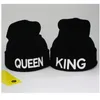 ALLKPOPER Beanie 2020 Warm Women Winter Cap Hats & Caps Men King Queen Beanie Winter Hats Cap Knitted Hip Hop Hat Couple Gorro255m