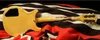 Personalizado 1959 Junior DC TV TV Amarillo Crema reliquia Guitarra eléctrica de una pieza Cuello corporal de caoba, envoltura sobre la pieza de la postura, P-90 Pastilla de la oreja del perro