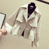 Women Short Trench 2020 New Spring Casual Trench Coat con fusciacche oversize doppio petto Vintage Mantello Cappotti Giacca a vento LJ201021