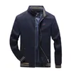 Höstens jackor 100% bomull Casual Solid Fashion Slim Bomber Golf Overcoat Baseball Högkvalitativ M-5XL Jacket Män 220301