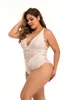 Sexy femmes cils dentelle collants pyjama transparent poupée tenue pyjama une pièce profonde V sous-vêtements XL à 4XL sexy robe de sexe