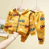 Herbst Jungen Kleidung Sets Kleinkind Mädchen Samt Kapuzen Jacke Mäntel Hosen Baby Outfits Trainingsanzug für Kinder Cartoon Kleidung Set G01195242133