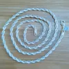 Kedjor 925 Sterling Silver Halsband Twisted Singapore Chain Smycken Kvinnor Män Tillbehör 4mm 16-24INCH1