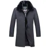 Chegada nova inverno homens espessamento cashmere couro colarinho de pele de lã casaco wadded jaqueta moda alta qualidade plus tamanho l- lj201110