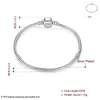 3MM 925 Silver Plated Snake Chain Bracelet Fit Authentic European Dangle Charm For Women Fashion DIY Jewelry 10pcs/lot PDRH028