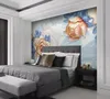 2022 Custom Wallpaper Embossed Flower TV Background Wall papel De Parede 3D Wall Stickers European Style