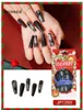 False Nails 24PCS Рождественские наклейки на ногти Патч Клей Тип Съемный длинный гроб Параграф Модный маникюр на 220225