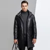 Neue Leder Männer Echte Jacke Dicke Windjacke Winter Unten Jacken Schaffell Plus Größe Kleidung Männer Winter Mantel LJ201029