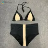 Plus Size Bikini Tanga High Waist Swimsuit 2019 Duas peças de maiô para mulheres banhos de banho Thong Bikini Big Swim Wear T200708
