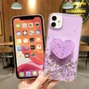 حالات الهاتف بريق بريق لجهاز iPhone 14 13 12 11 Pro Max 6 6S 7 8 Plus XR XS Max Star Sequin Cover Funda Stand حامل Coque