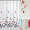 Cortinas de chuveiro Multicolor Butterflies Cortina Polyester Taber à prova d'água do chuveiro impresso 1