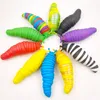 DHL Gratis HotSale Creative Articulated Slug Fidget Toy 3D Pedagogisk Färgglada Stress Relief Gift Leksaker För Barn YT199502