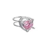 Cluster ringar vsnow unik design kärlek hjärta pärla vit rosa kubisk zircon ring för kvinnor ihåliga utghets smycken