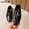 MudiPanda Boys Formal Dress Shoes For Girls Pointed British Style Fashion Show Black Autumn Children Student Single Shoes 201130