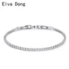 Slim Cluster Prong Set CZ Link Chain Thin Tennis Bracelets For Women Girls Friend White Gold Colour Jewelry Pulsera Bracciali1