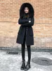 Cappotto di cotone di media lunghezza femminile pelo di agnello invernale Silm vestiti con cappuccio festa delle donne 201027