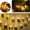 10 20 40 LED Garland Card Po Clip Led String Fairy Lights Battery Operated Christmas Garlands Wedding Year Decoration Y201020