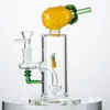 Populano stile di frutta rossa gialla arancione arancione forma di vetro bong di vetro bong di spessore 5 mm docce pivallo doccia teatro per olio tampone colpli di bong unici bongs 14 mm giunto femmina