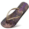 Vrouwen zomer bohemia strand sandalen platte slippers dames mode slippers indoor schoenen zilveren bloemen dia's y200107