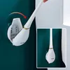 Silikon -Toilettenbürsten mit Halter Set Wallmounted Longe Griff Toilettenreinigung Moderne hygienische Badezimmerzubehör260S6829972