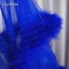 Королевское голубое перо свадебное одеяло мусульманское перо с длинным рукава