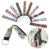 Hot Party Gunst Neopreen Wristlet Sleutelhangers Lanyard Serape Print met Strap Band Split Ring Sleutelhanger Houder Hand Pols Lanyard Sleutelhanger Voor Meisjes / Dames LX4562