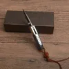 Couteau pliant de poche haut de gamme damas petit EDC lame en acier damas coquille d'ormeau poignée couteaux-cadeaux avec boîte-cadeau
