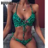 RUUHEE Brasilianischer Bikini, heiße Damen-Badebekleidung, Neckholder-Badeanzug, aushöhlen, Badeanzug, sexy Micro-Bikini-Set, Beachwear, Biquini, T200508