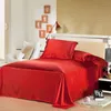 Solo sábana de cama 1pc 70% sábanas de seda de morera King / Queen / Full / Twin Size Silk Wedding Bed Sheet Purple / Red WholesaleFreeShipping T200414