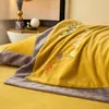 Bedding Sets Yellow Fleece Villus Thick Warmth In Winter Set Duvet Cover Bed Linen Fitted Sheet Pillowcases Home Textiles