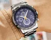 2024 New high quality men Luxury Watches Six stitches series All the dials work mens quartz Watch Japan Top brand Steel Strap clock Fashion Mens gift Blue angel