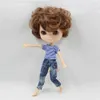 IJzige dbs pop jongen body kort bruin haar zonder make-up witte huid 1/6 30cm LJ201031